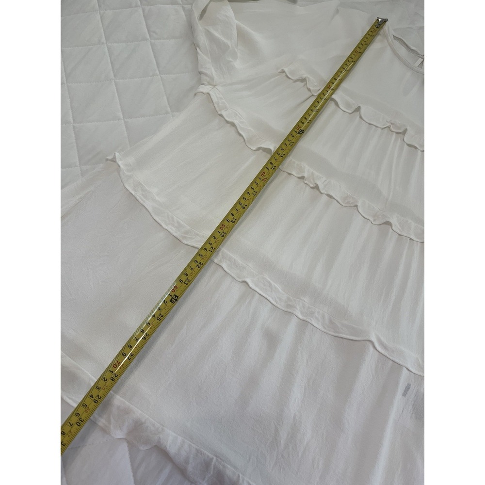 Reformation XS White Tiered Mini Dress Romantic Cottagecore Babydoll Ethereal - Picture 5 of 11